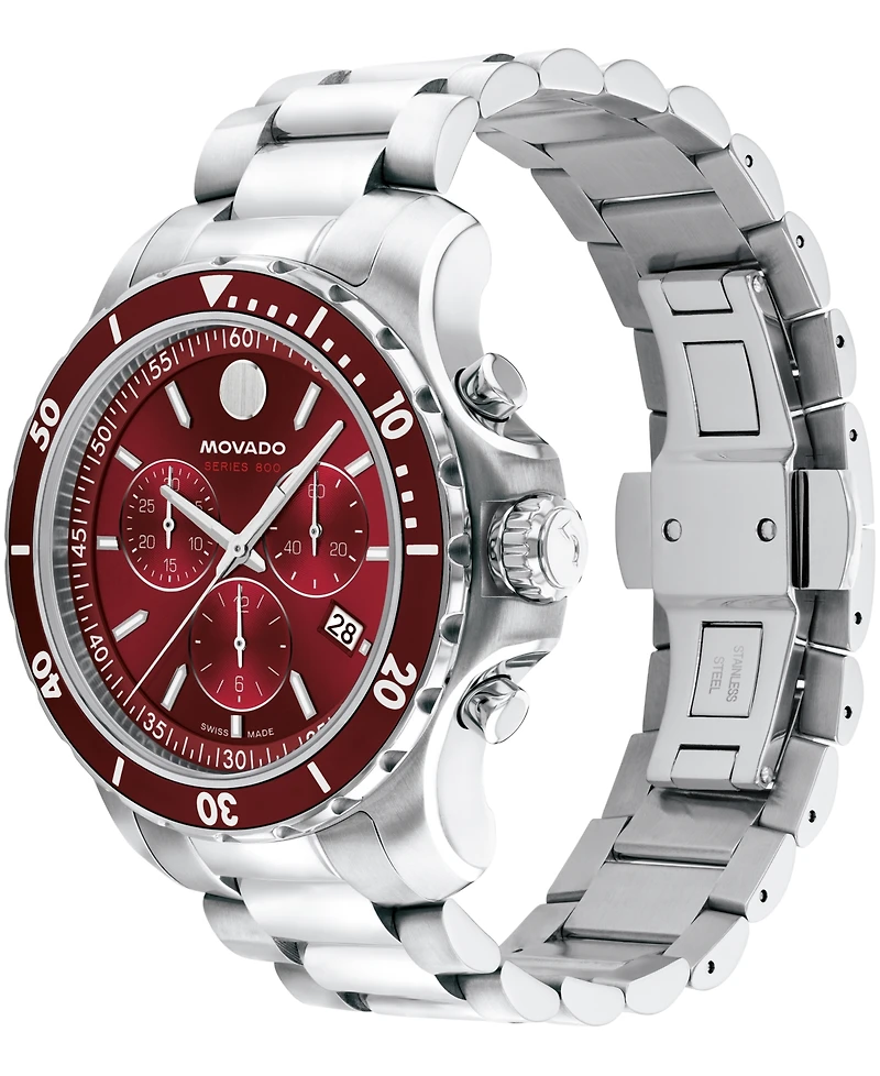 Movado Men's Series 800 Swiss Quartz Chronograph Performance Steel Watch, 42mm
