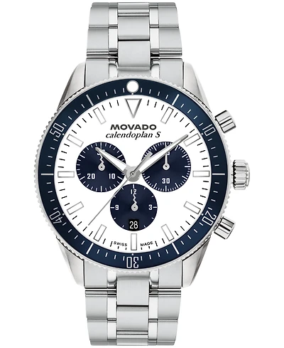 Movado Men's Calendoplan S Swiss Quartz Chrono Stainless-Steel Watch, 42mm