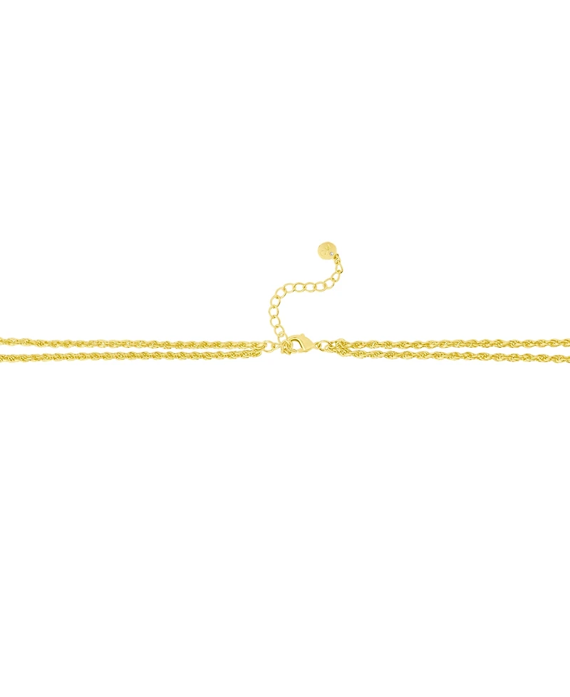 And Now This 18K Gold Plated Double Layered Knotted Chain Necklace