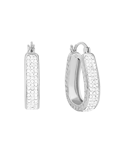 And Now This Clear Crystal Diamond Cut Hoop Earrings