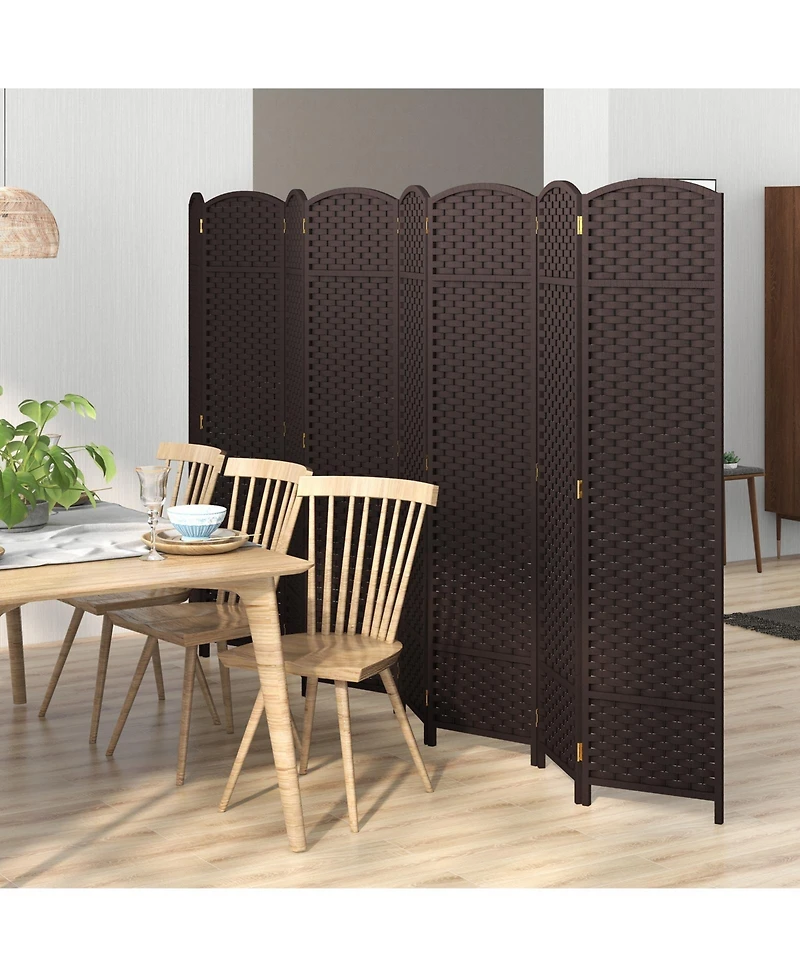 8-Panel Folding Room Divider Portable and Adjustable Privacy Screen for Home or Office