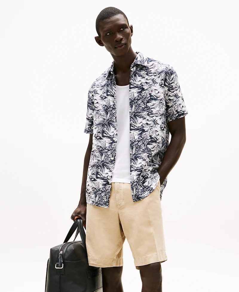 Tommy Hilfiger Men's Regular-Fit Island Print Linen Shirt