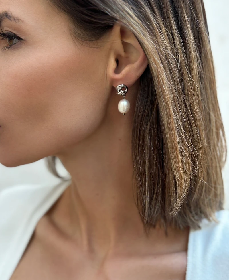 Adornia Freshwater Cultivated Pearl Knot Earrings