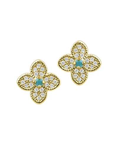 Adornia Turquoise Flower Earrings