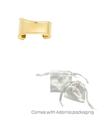 Adornia Tarnish Resistant 18k Gold Plated Tall Curve Cuff Bracelet