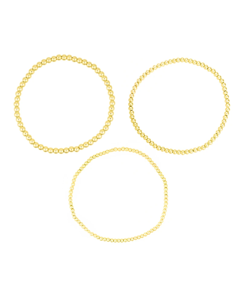 Adornia Gold Stretch Ball Bracelet Set