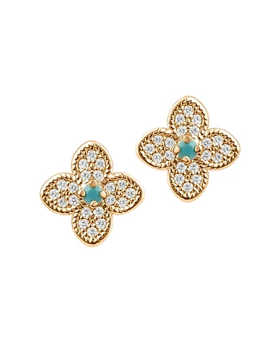 Adornia Turquoise Flower Earrings