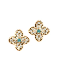 Adornia Turquoise Flower Earrings