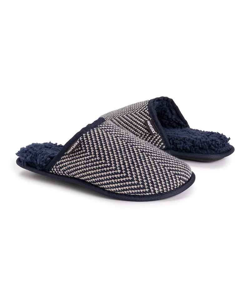 Muk Luks Men's Gavin Scuff Slippers, Dark Sapphire, Small