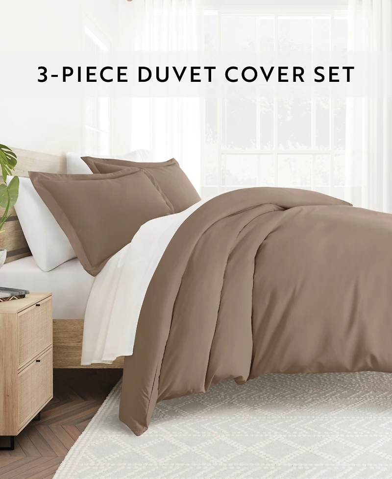 ienjoy Home Double Brushed Solid Duvet Cover Set, Twin/Twin Xl
