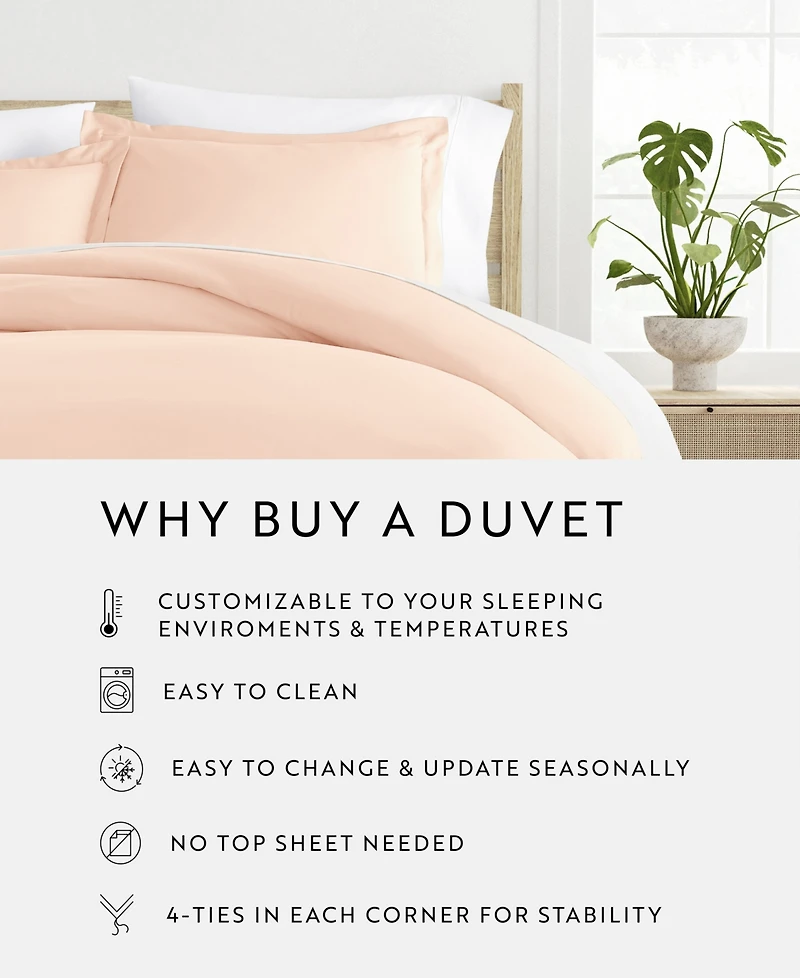 ienjoy Home Double Brushed Solid Duvet Cover Set