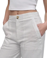 Dkny Jeans Women's Cropped Wide-Leg Linen Pants