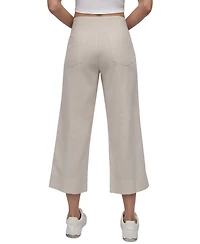 Dkny Jeans Women's Cropped Wide-Leg Linen Pants