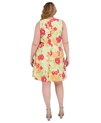 Vince Camuto Plus Floral-Print Fit & Flare Dress