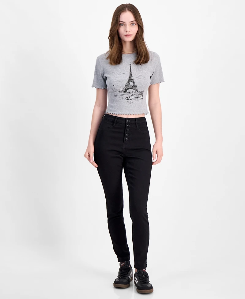 Dollhouse Juniors' High-Rise Curvy Skinny Jeans With Back Yoke Seam Detail