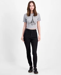 Dollhouse Juniors' High-Rise Curvy Skinny Jeans With Back Yoke Seam Detail