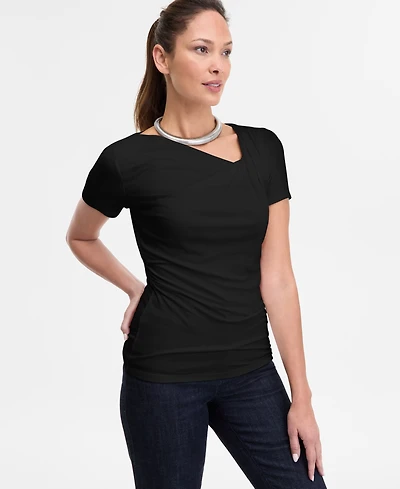 I.n.c. International Concepts Women's Asymmetric-Neck Top, Exclusively at Macy's