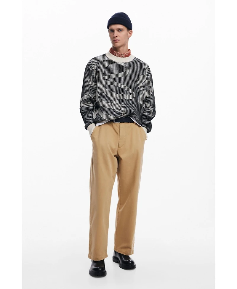 Desigual Men's Floral Jacquard Sweater
