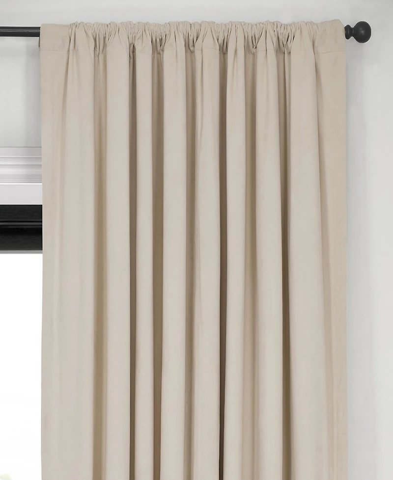 Half Price Drapes Neutral Ground Signature Extra Wide Velvet Blackout Curtain