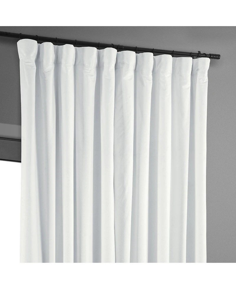 Half Price Drapes Primary White Signature Extra Wide Velvet Blackout Curtain