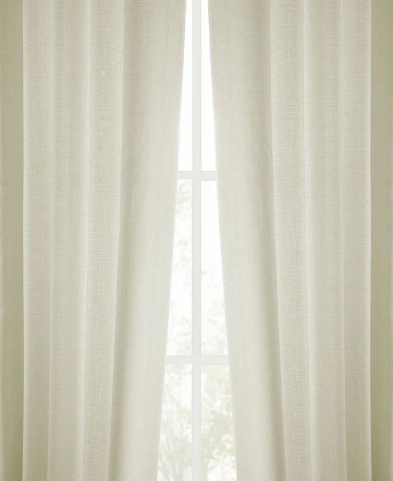 Half Price Drapes Gravity Ivory Italian Faux Linen Room Darkening Curtain
