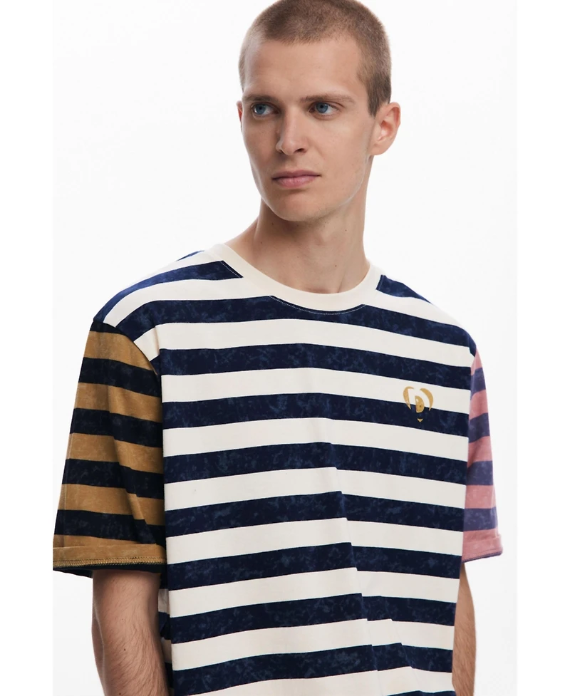 Desigual Men's Striped T-shirt with logo