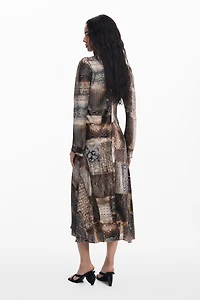 Desigual Women's Flowy animal print dress