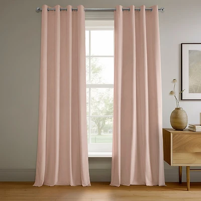 Half Price Drapes Rosey Dawn Grommet Signature Velvet Blackout Curtain