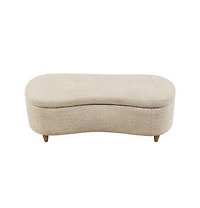 Flip Top Storage Bench in Taupe, Upholstered Storage Ottoman with Solid Wood Legs-The Pop Home