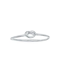 Bling Jewelry Minimalist Simple Midi Knuckle Stackable Infinity Love Knot Ring .925 Sterling Silver Thin 1MM Band