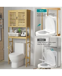 Unho Freestanding Bathroom Space-saver Storage Cabinet Over The Toilet Storage Shelf