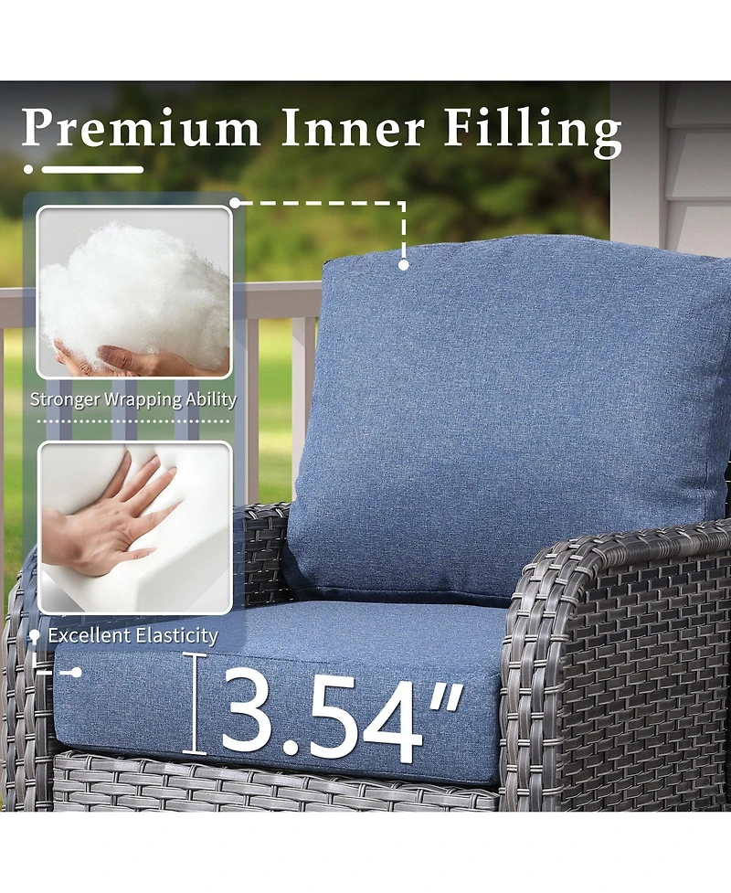 Xizzi 2 Pieces Patio Fruniture Set,Outdoor Wicker Chairs,Artificially Woven Rattan Chairs with Armrest Support Thickened Comfortable Cushion