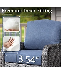 Xizzi 2 Pieces Patio Fruniture Set,Outdoor Wicker Chairs,Artificially Woven Rattan Chairs with Armrest Support Thickened Comfortable Cushion