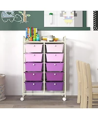 10-Drawer Rolling Storage Cart Portable and Spacious Storage Organizer for Home or Office