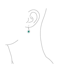 Bling Jewelry Irradiance Green Or Orange Fire Created Opal Summer Fun Sunburst Dangle Drop Earrings .925 Sterling Silver Fish Wire