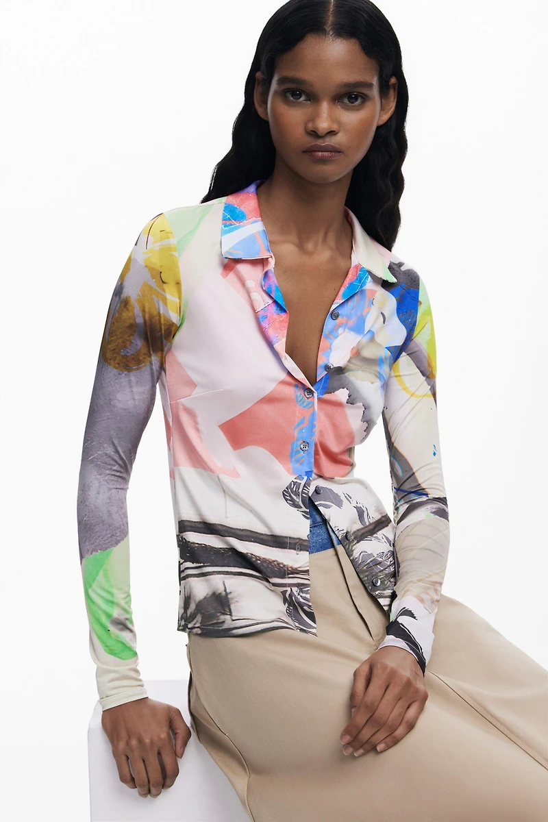 Desigual Women's Collage buttoned T-shirt