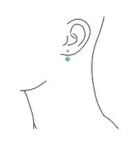 Bling Jewelry Blue Compressed Turquoise Cubic Zirconia Round Halo Cz Prom Ear Jacket Earrings Silver Plated Brass