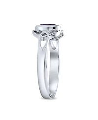 Bling Jewelry Delicate Oval Natural Stone Bff Sorority Sister Promise Trinity Celtic Knot Ring Thin Band Sterling Silver