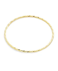Bling Jewelry Thin Stacking Twist Single Bangle Bracelet Yellow Gold Plated Brass