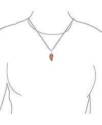 Bling Jewelry Blue Fire Opal Leaf Pendant Necklace in Sterling Silver