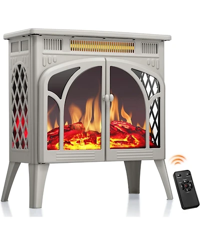 Kismile Electric Firplace Heater, Infrared Heaters with Remote Control and 3D Flame Effect and Heating Mode, Overheating Safe