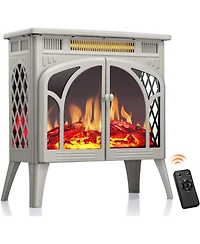 Kismile Electric Firplace Heater, Infrared Heaters with Remote Control and 3D Flame Effect and Heating Mode, Overheating Safe