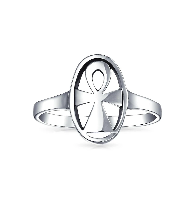 Bling Jewelry Eternal Key Of Life Ankh Cross Silver Ring Sterling Signet