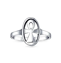 Bling Jewelry Eternal Key Of Life Ankh Cross Silver Ring Sterling Signet