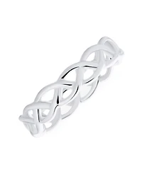 Bling Jewelry Silver Ring: Open Braided Band Wheat Weave Woven Wire Rope Cable Eternity Sterling