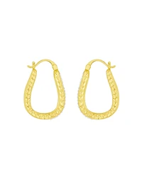 And Now This Clear Crystal Diamond Cut Hoop Earrings