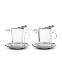 Villeroy & Boch Artesano Hot Cold Clear Insulated Coffee Mugs, Set of 2