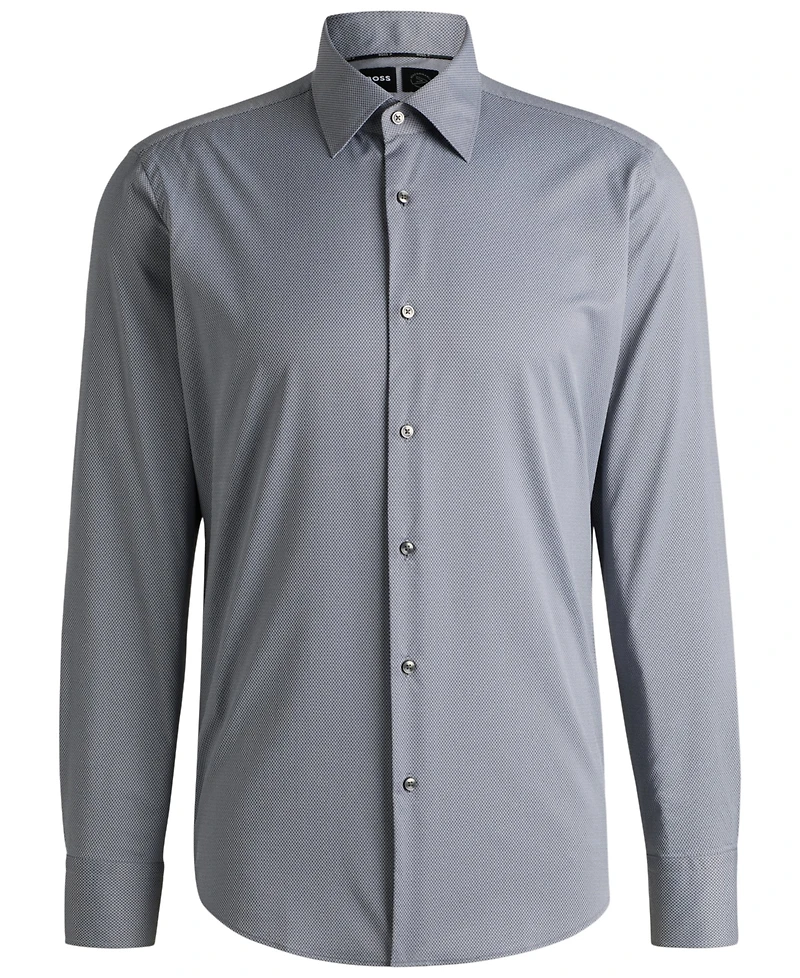 Boss by Hugo Men's Structured Stretch Regular-Fit Dress Shirt