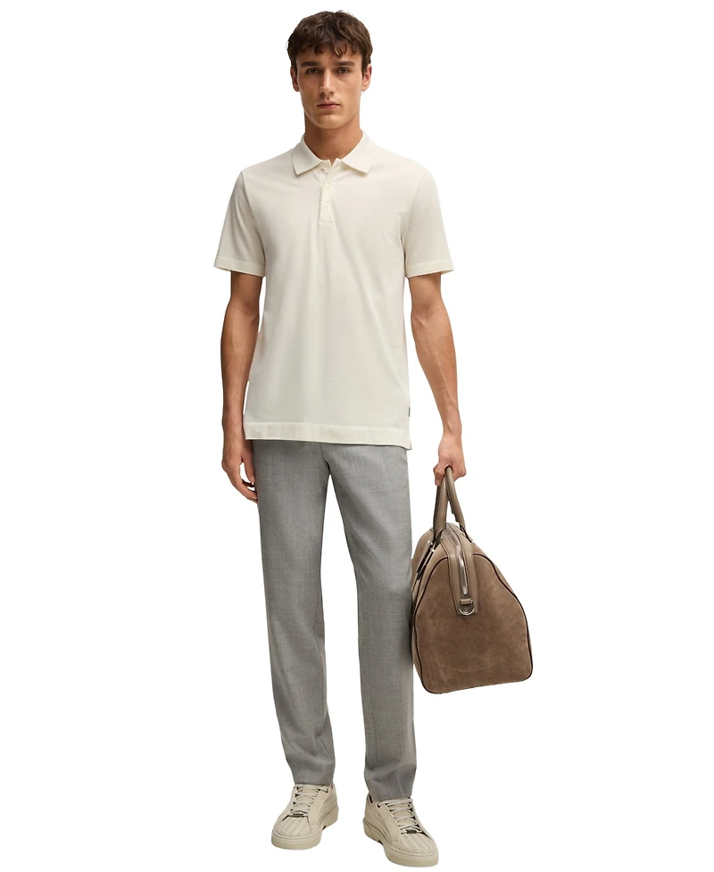Boss by Hugo Men's Two-Tone Cotton-Silk Regular-Fit Polo Shirt