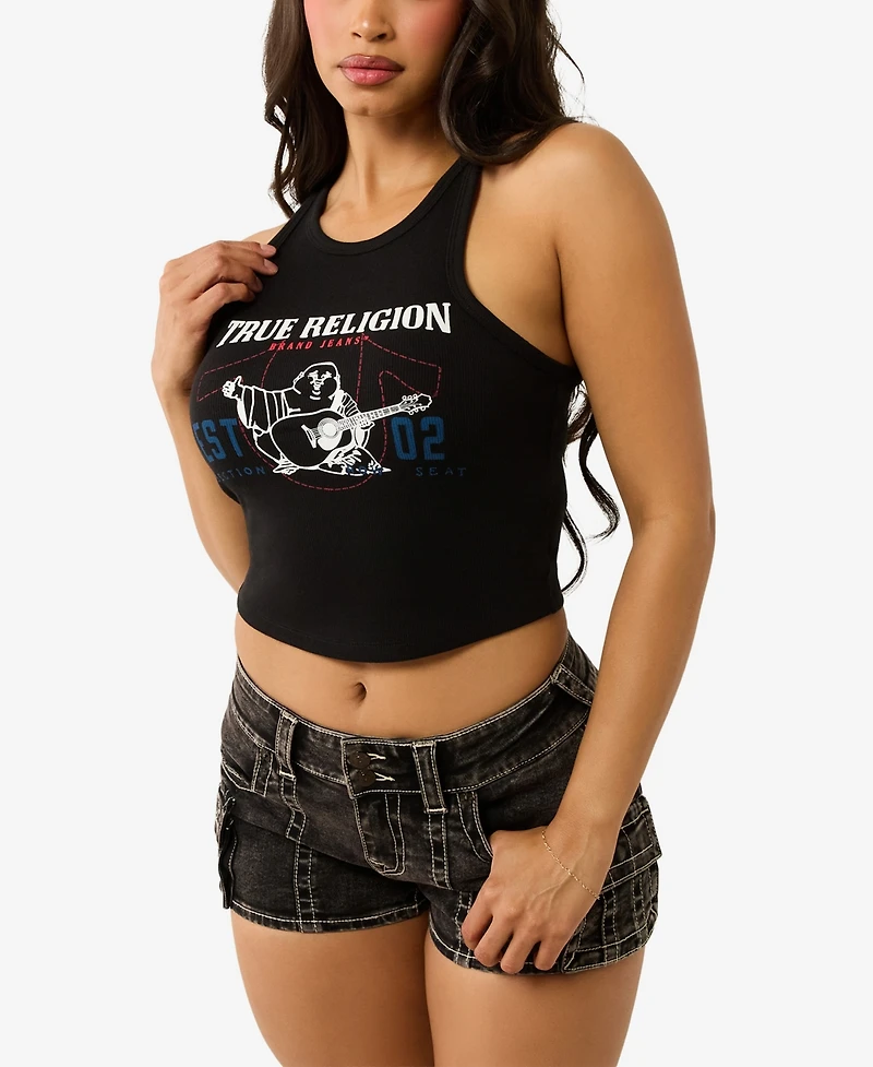 True Religion Women's Buddha Goddess Crewneck Tank